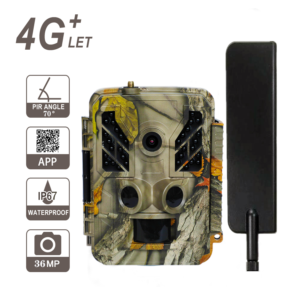 Hochwertige 36-Megapixel-Mobilfunkkamera für den Außenbereich, APP-Steuerung, MMS, SMTP, FTP, 4G, Scout-Kamera für die Jagd
